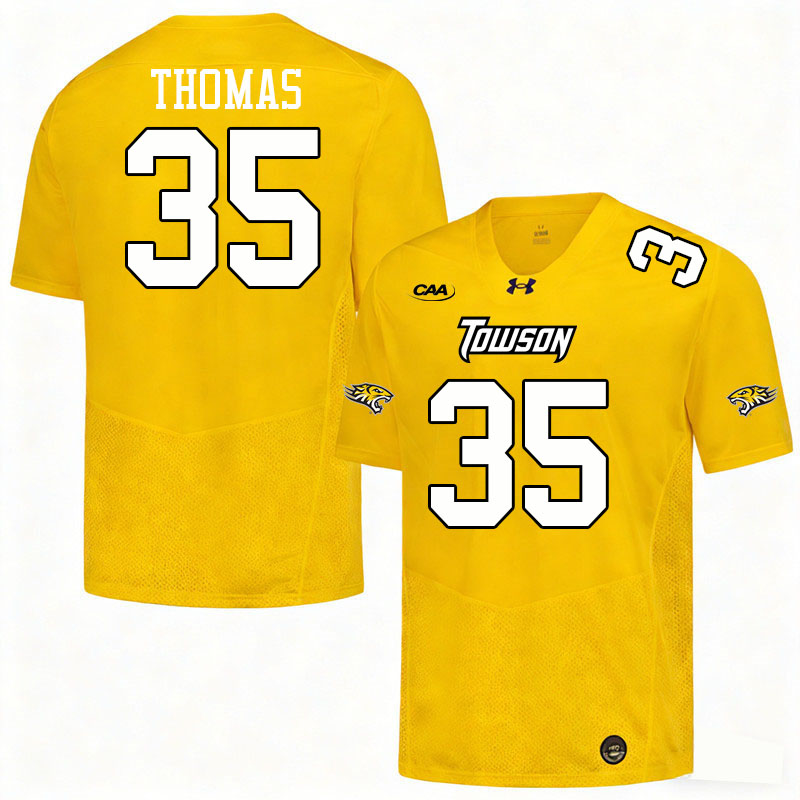 Towson Tigers #35 Alfred Thomas College Football Jerseys,Uniforms-Gold